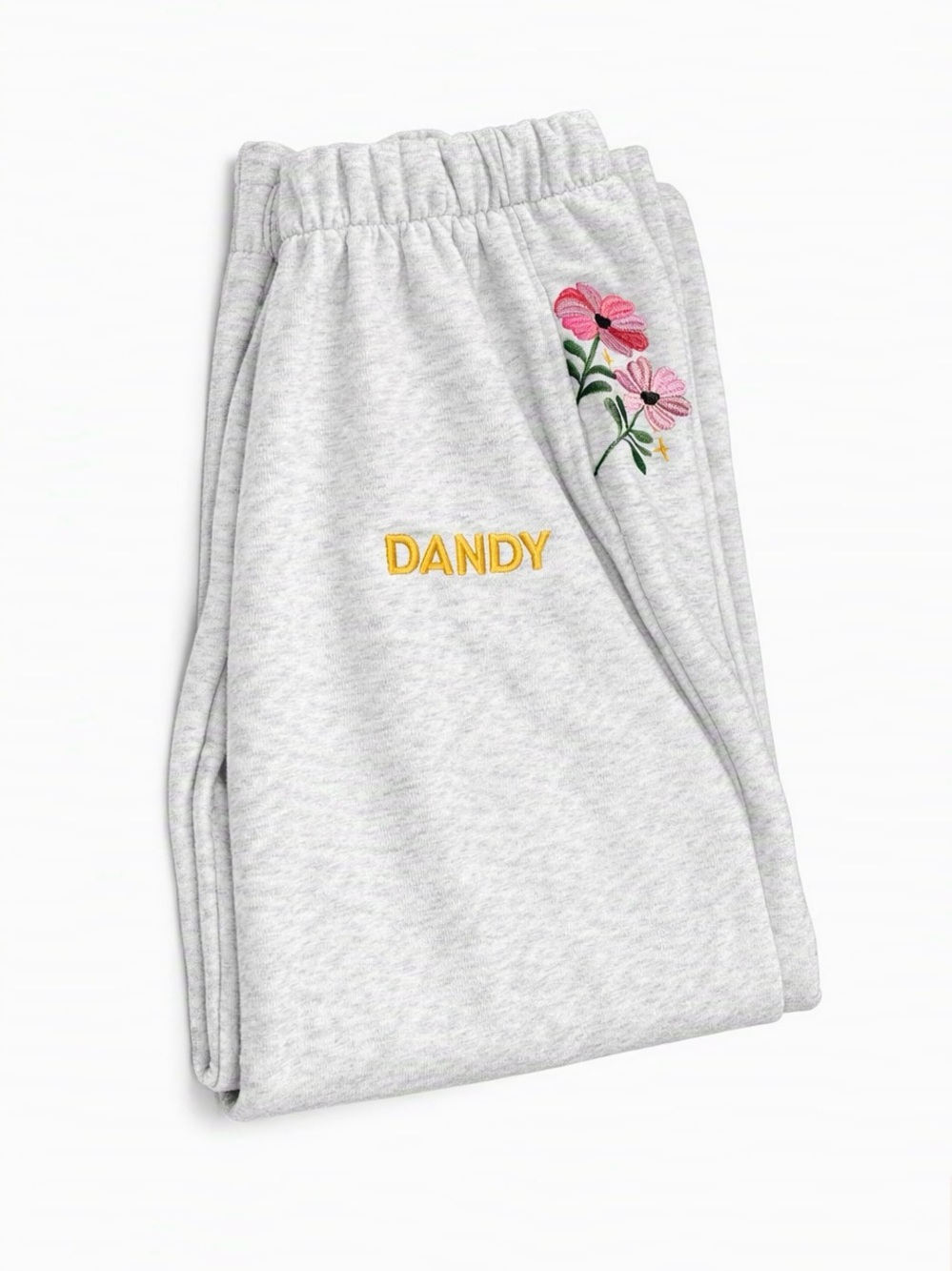 DANDY Worldwide Gray Embroidered Sweatpants Joggers • NWT